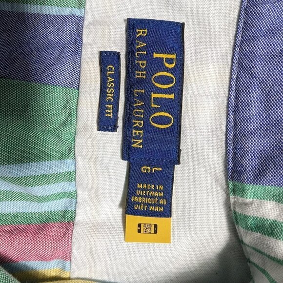 Polo Ralph Lauren Long sleeves Men's Shirt Size Large L Color Green Blue - Picture 6 of 8